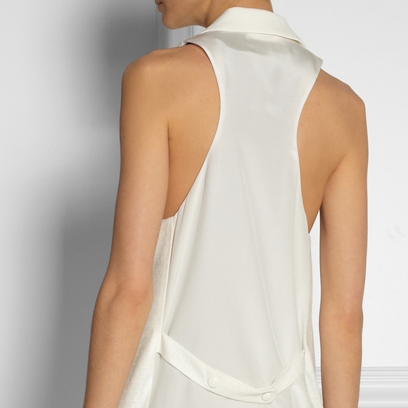 ❌SOLD❌Rag & Bone Ivory Silk Jacquard Tuxedo Vest - Picture 4 of 8